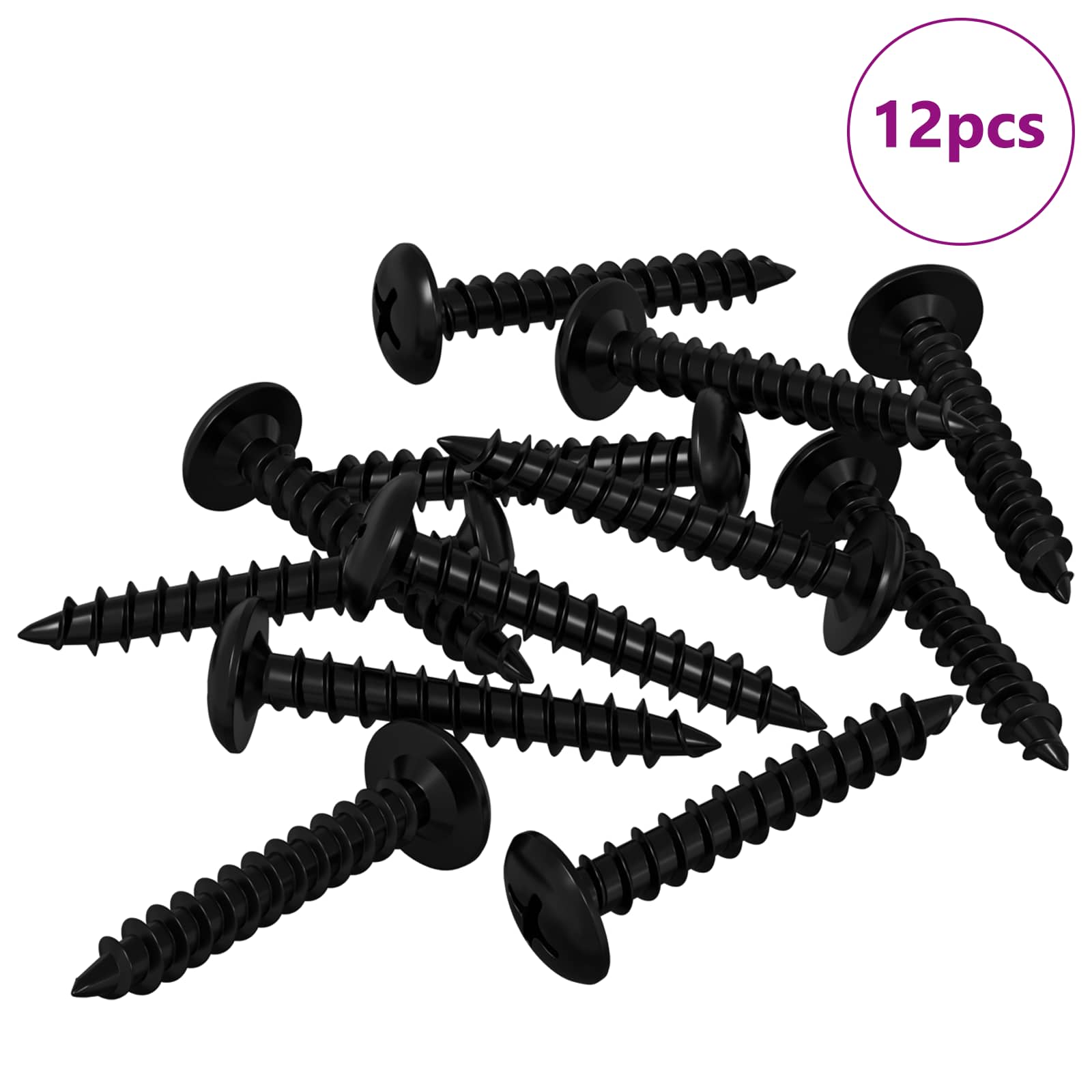 Samoupravni čavao 12 pcs Crna 4 x 25 mm Čelik