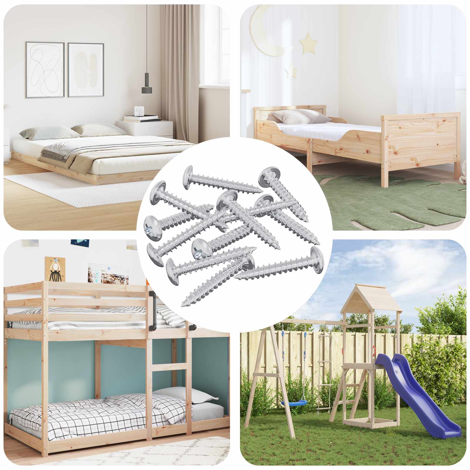 Drvene vijake 12 pcs Srebrno M4 x 25 mm Čelik