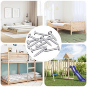 Drvene vijake 12 pcs Srebrno M4 x 25 mm Čelik