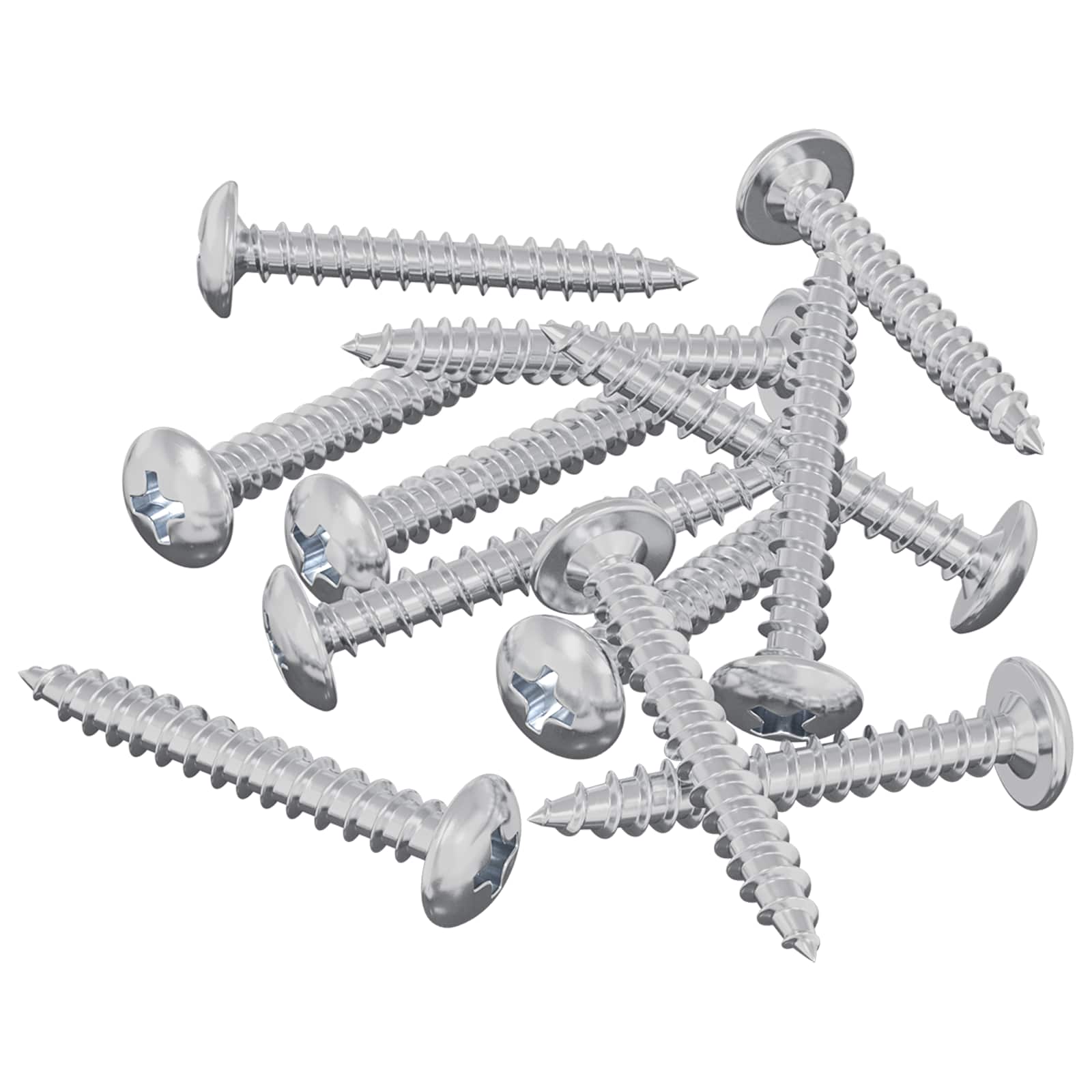 Drvene vijake 12 pcs Srebrno M4 x 28 mm Čelik