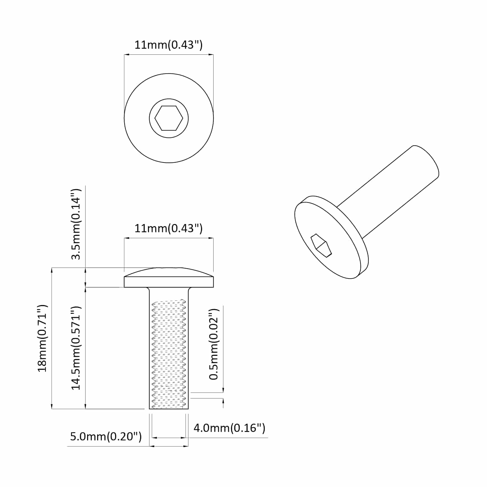 Matične Cijevi 12 pcs Crna M4 x 14,5 mm Metal