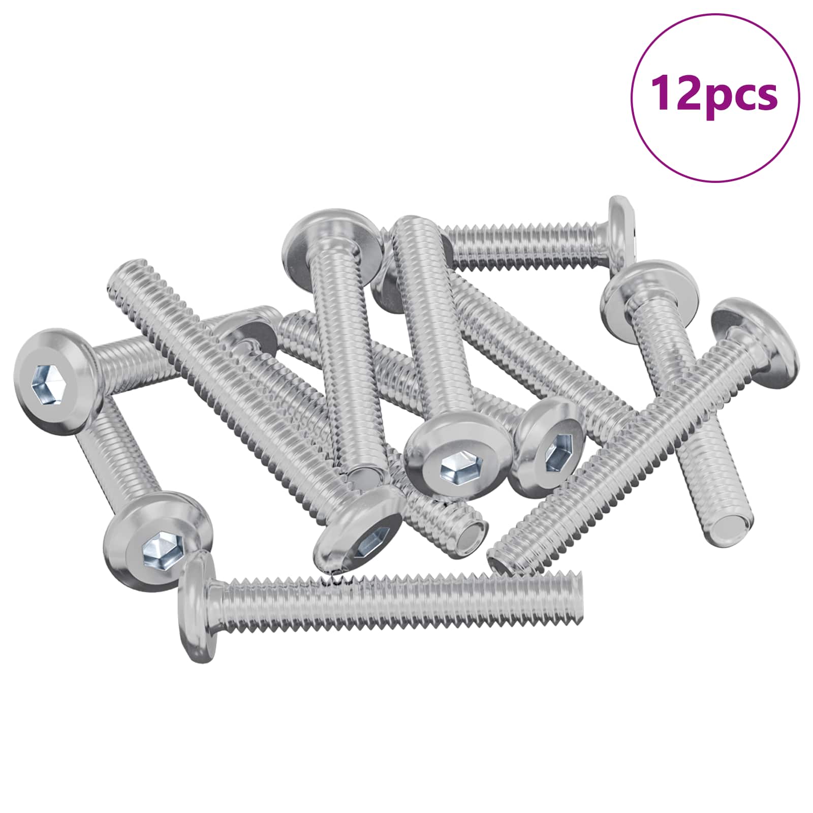 Vijak za zaključavanje 12 pcs Srebrno M6 x 35 mm Čelik