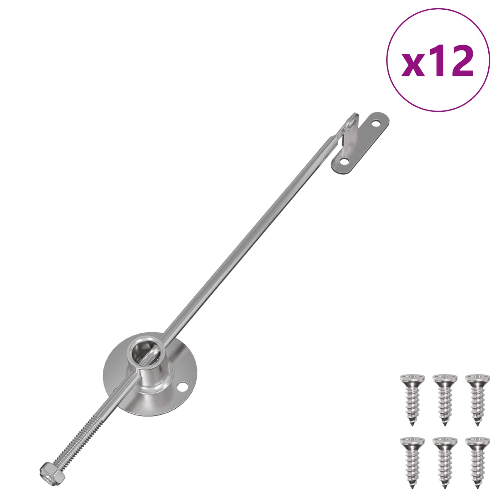 Užitna šipka za šarku 12 pcs Srebrno 190 mm Metal