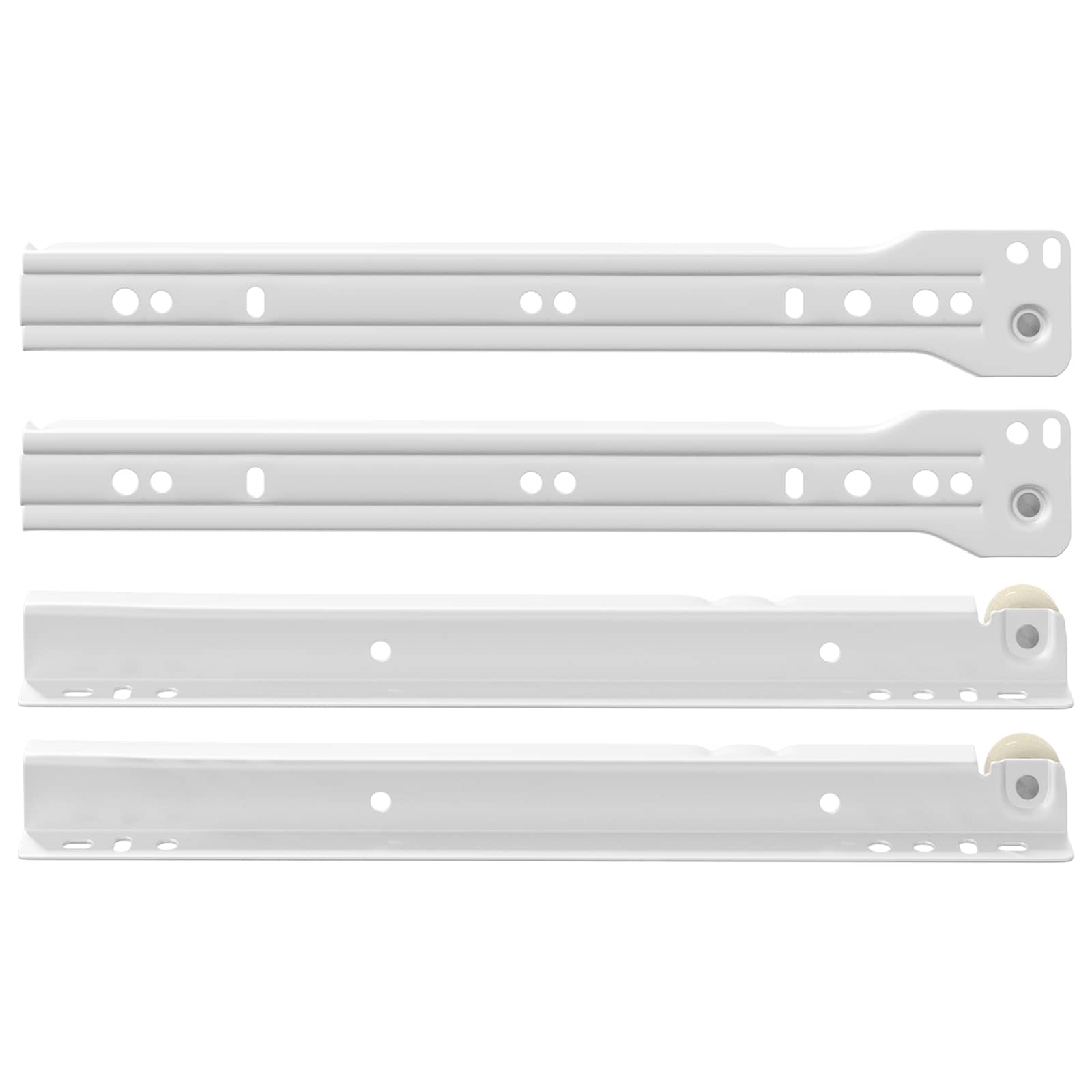 Klizač za ladice 12 pcs Bijelo 250 mm Čelik