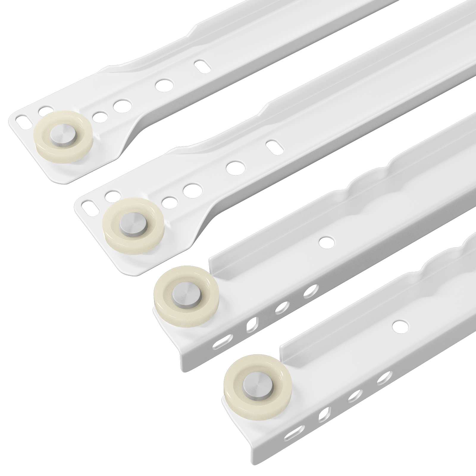 Klizač za ladice 2 pcs Bijelo 300 mm Čelik