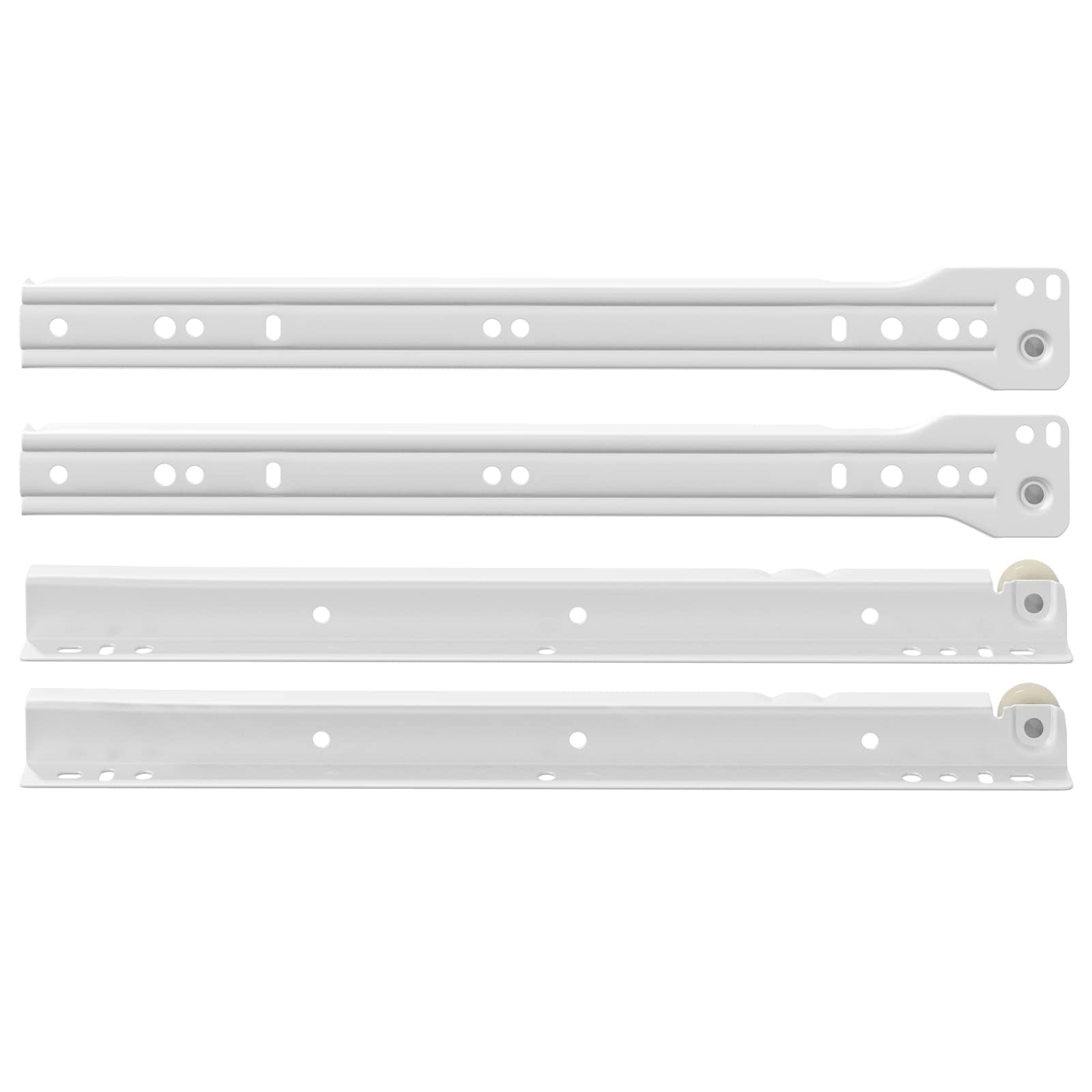 Klizač za ladice 12 pcs Bijelo 300 mm Čelik