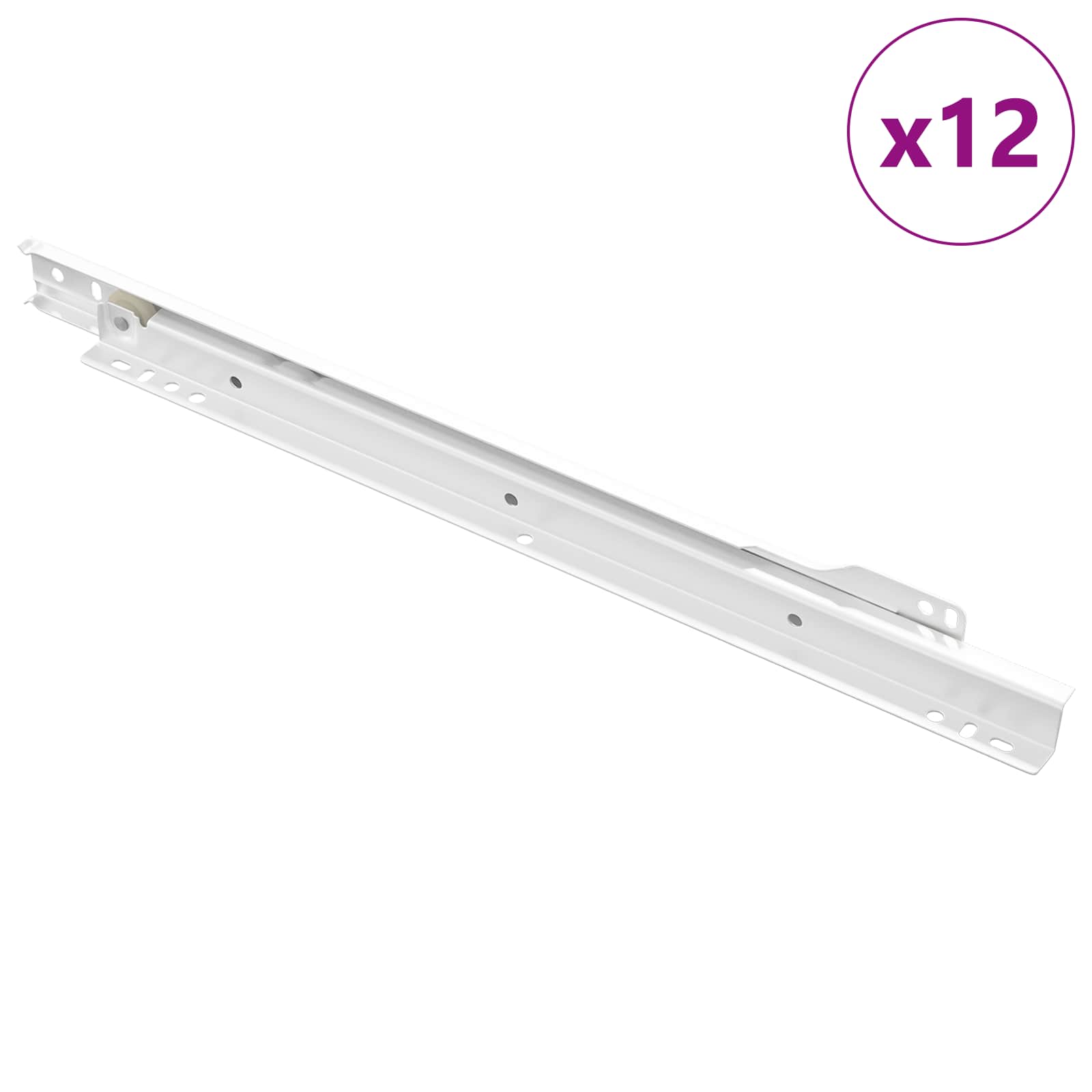 Klizač za ladice 12 pcs Bijelo 350 mm Čelik