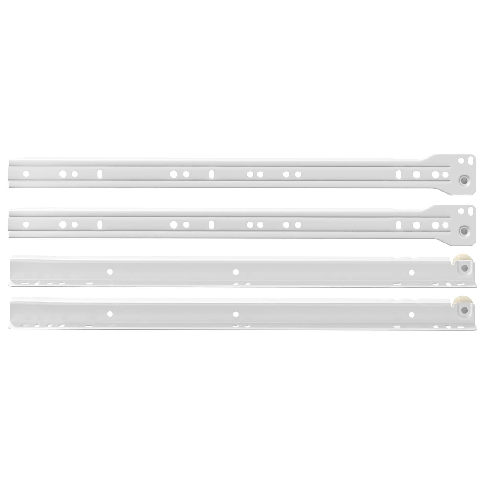Klizač za ladice 12 pcs Bijelo 400 mm Čelik