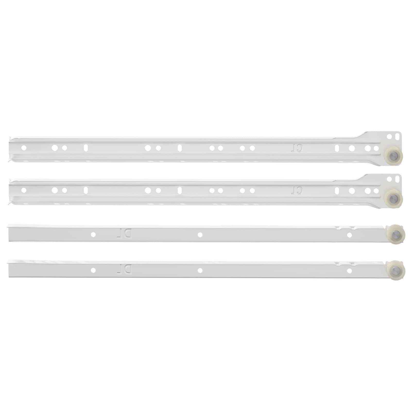 Klizač za ladice 12 pcs Bijelo 400 mm Čelik
