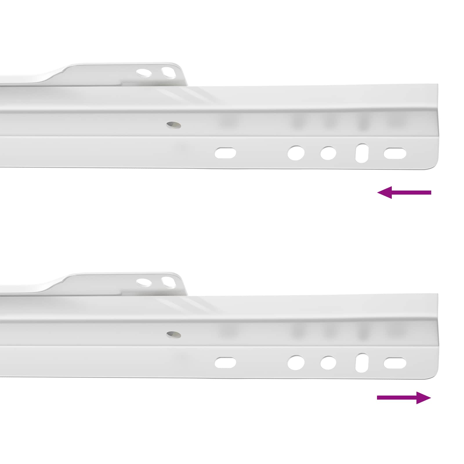 Klizač za ladice 2 pcs Bijelo 450 mm Čelik