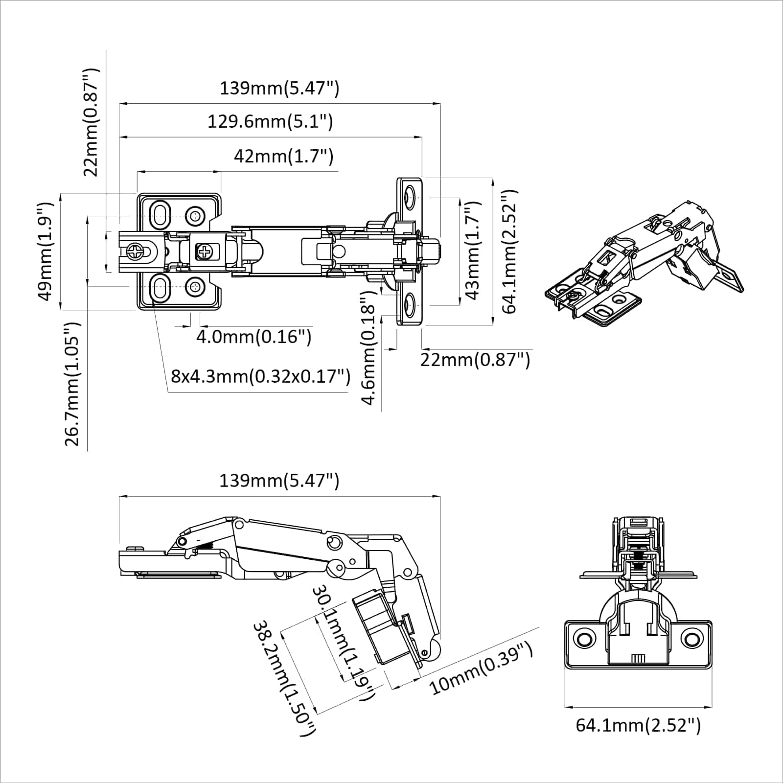 Šarka 12 pcs Nikla 139 x 64,1 x 10 mm Željezo