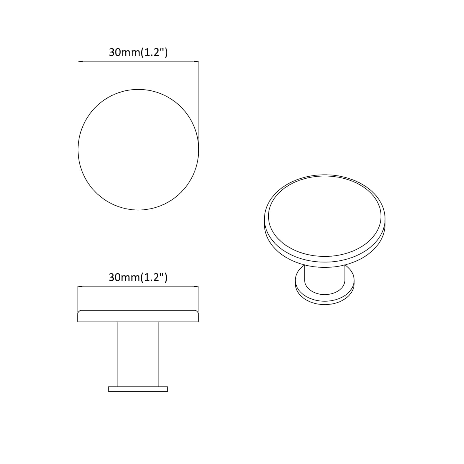 Drška 1461 pcs Crna Ø30 mm Aluminij