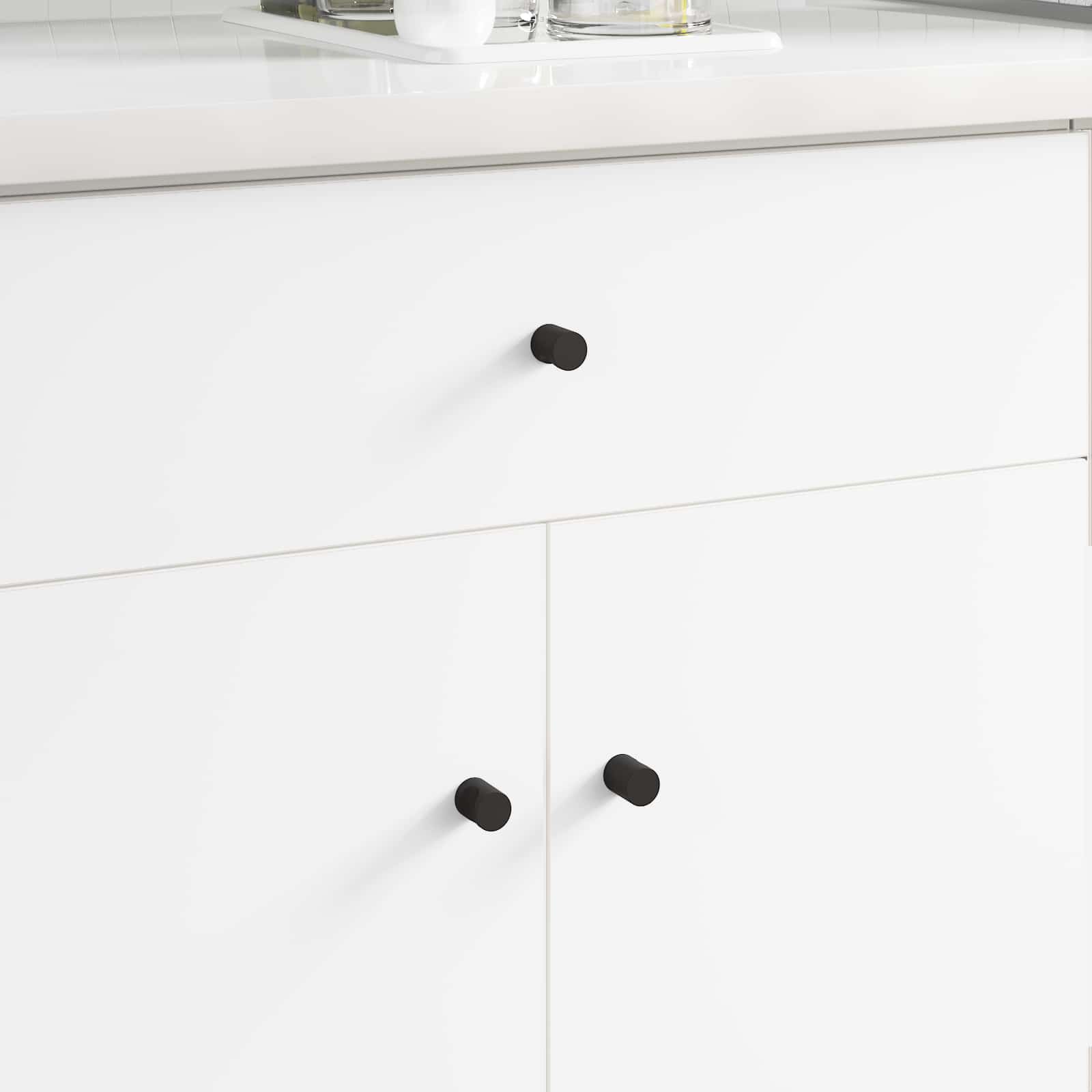 Gumbi za kabinetska vrata 2 pcs Crna M4 x 12 mm Željezo