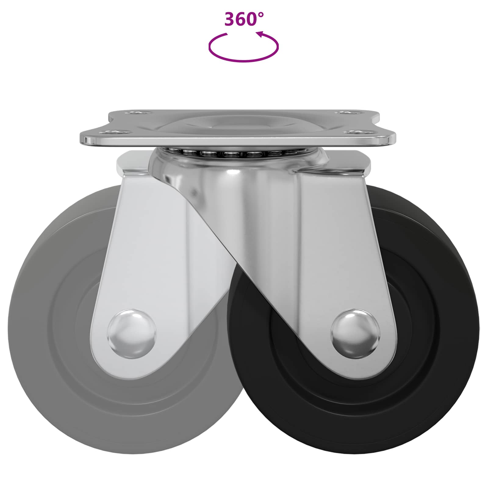 Dizalni kotač 2 pcs Srebrno 60 x 60 x 50 mm Željezo i najlon