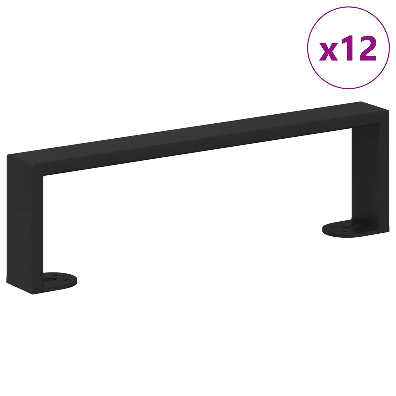 Noge namještaja 12 pcs Crna 341 x 40,5 x 100 mm Željezo