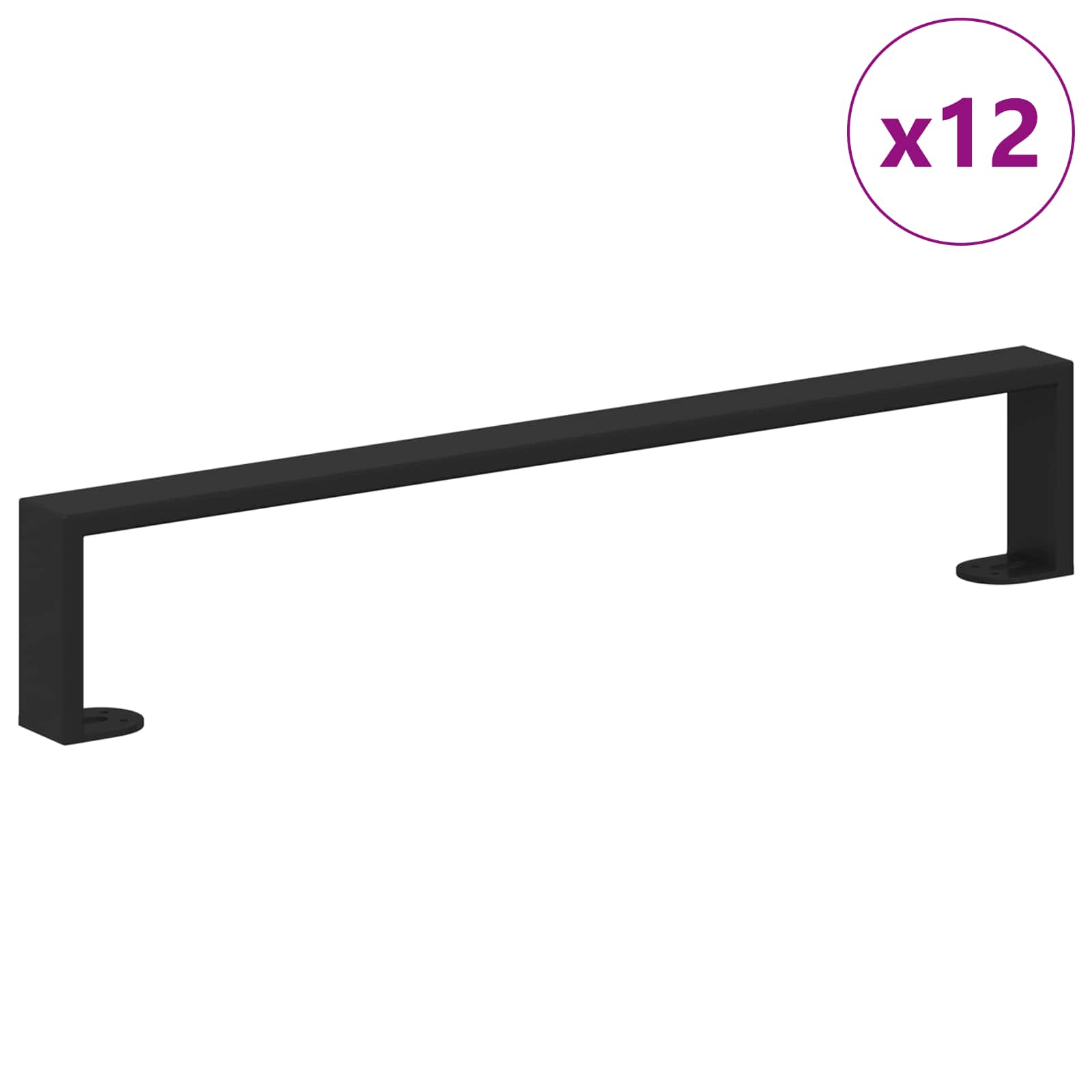 Noge namještaja 12 pcs Crna 546 x 40,5 x 100 mm Željezo