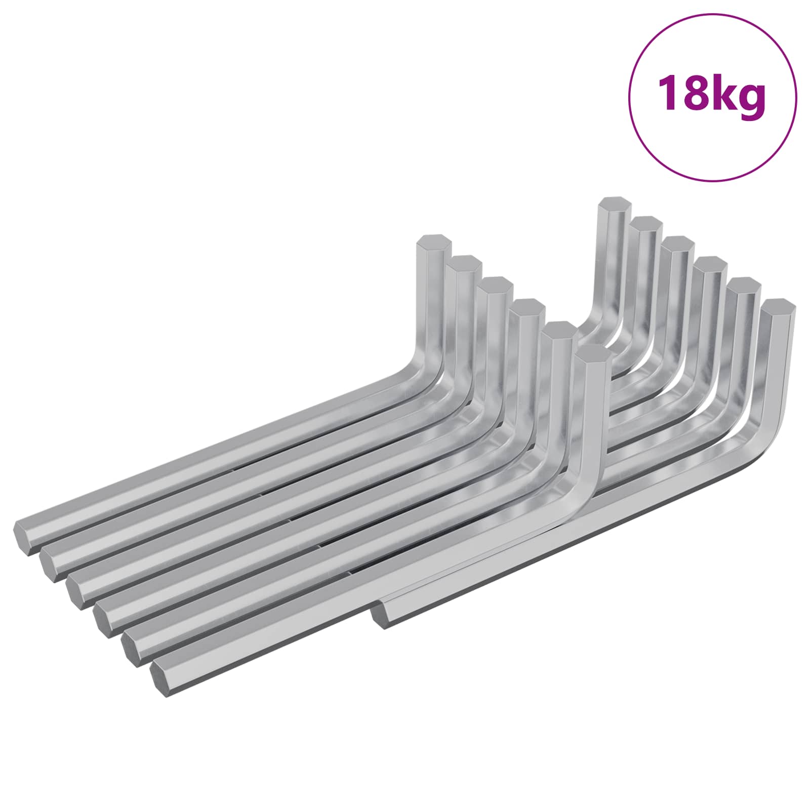 Hex ključ 1800 pcs Srebrno 32 x 86 mm Čelik