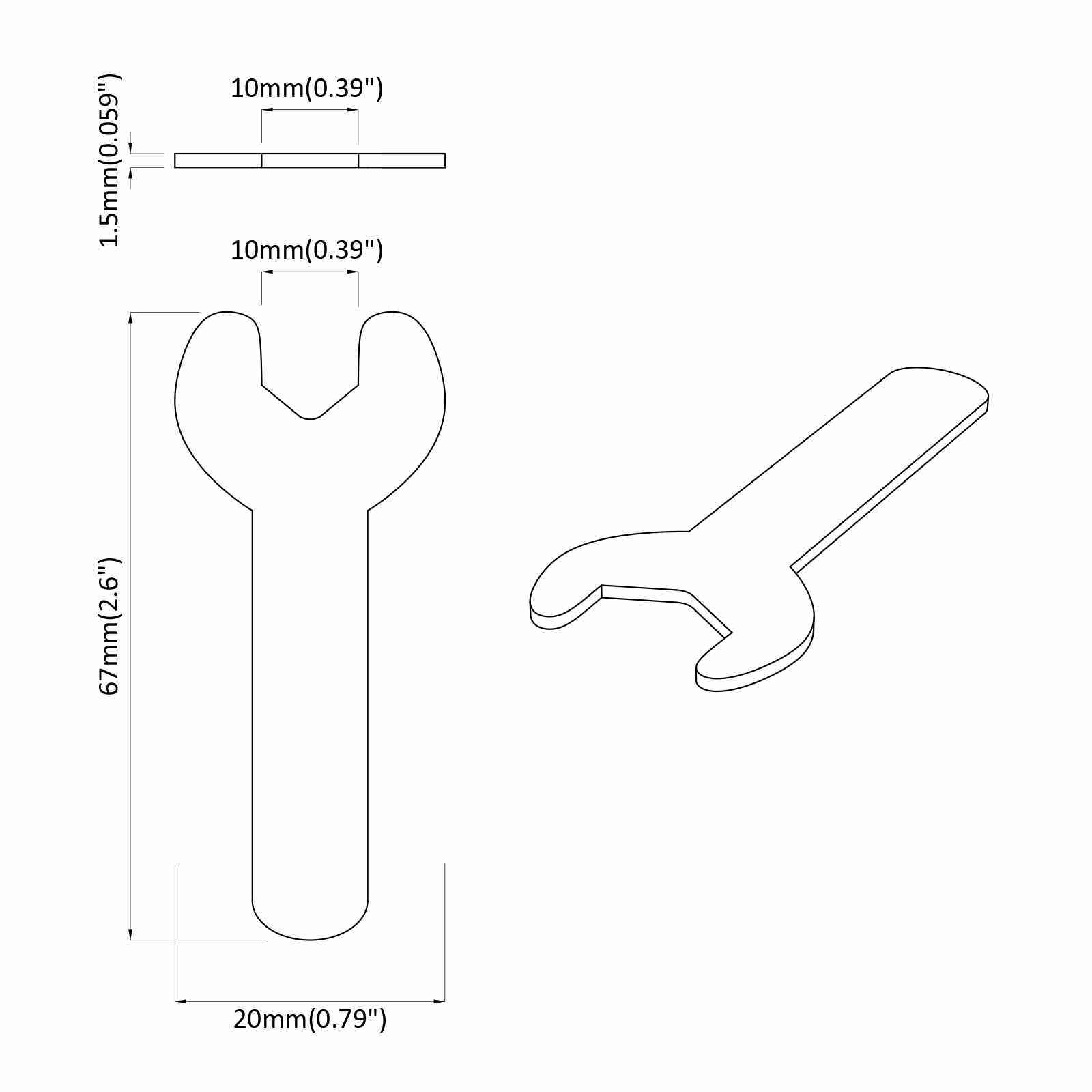 Odvijač 2 pcs Srebrno 10 mm Željezo