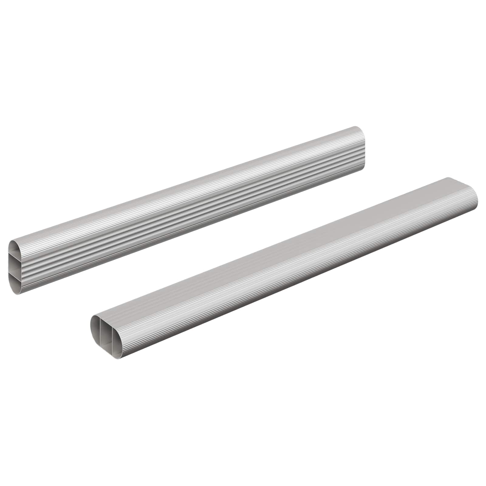 Cijev za ormar 2 pcs Srebrno 264 x 15 x 29 mm