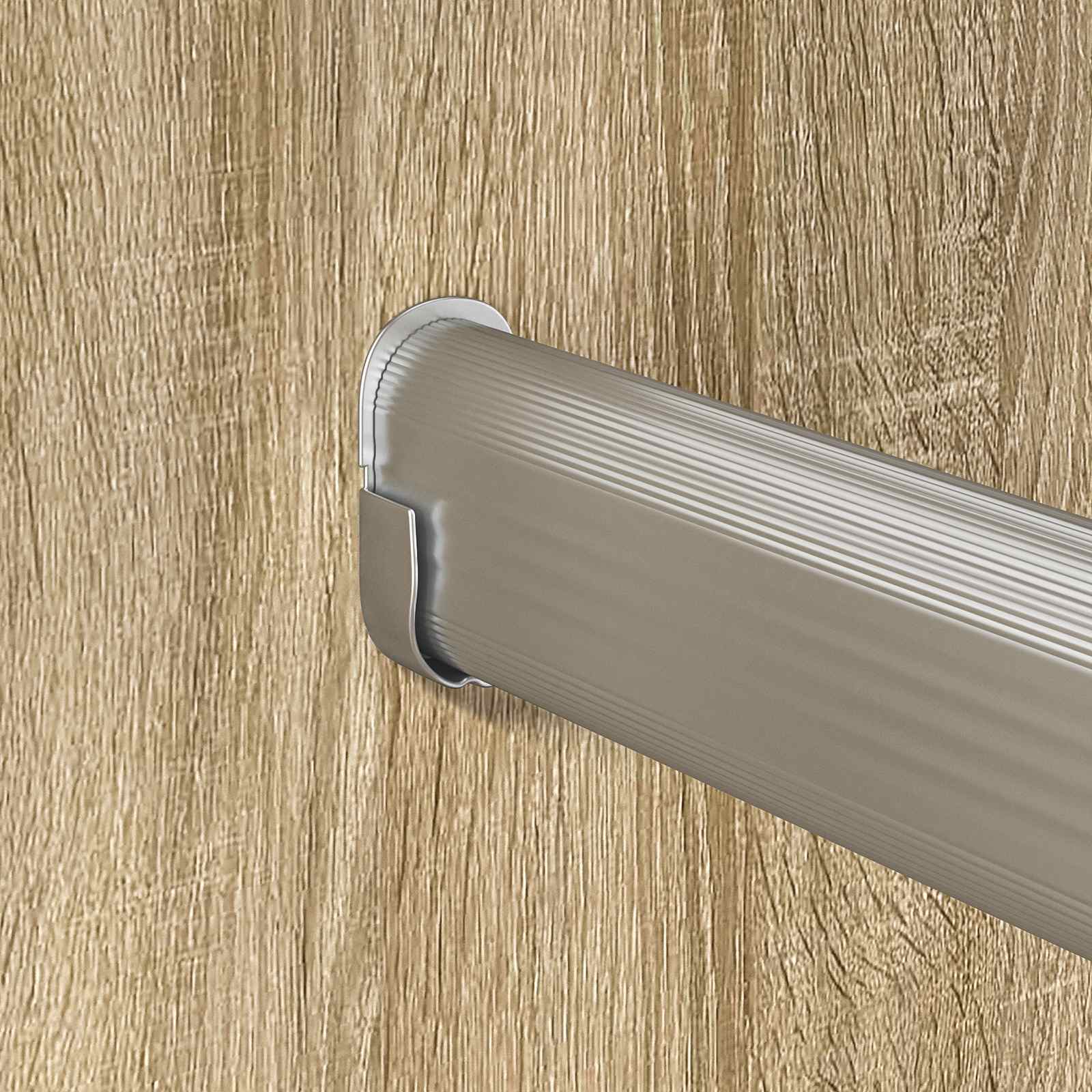 Cijev za ormar 2 pcs Srebrno 864 x 15 x 29 mm