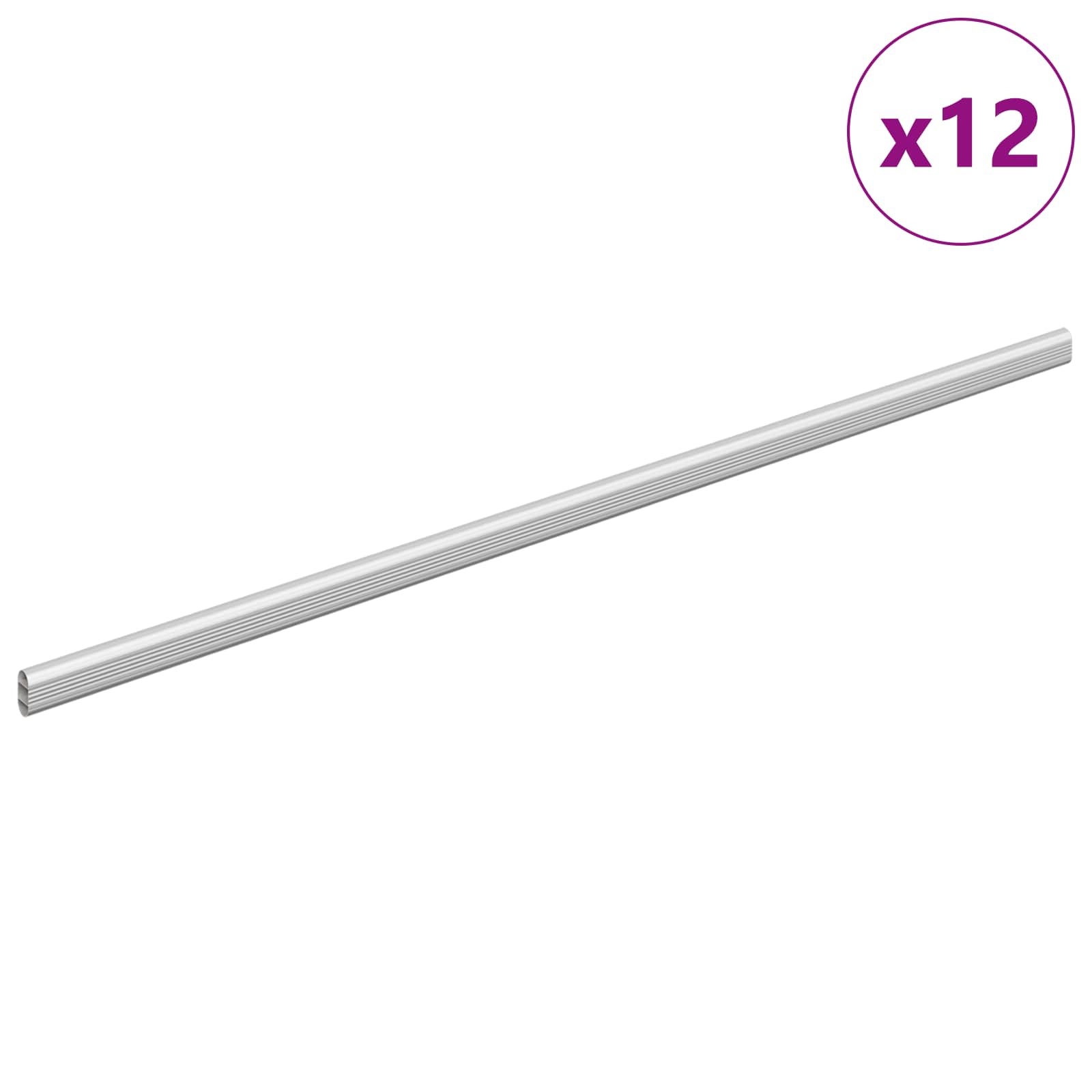 Cijev za ormar 12 pcs Srebrno 864 x 15 x 29 mm
