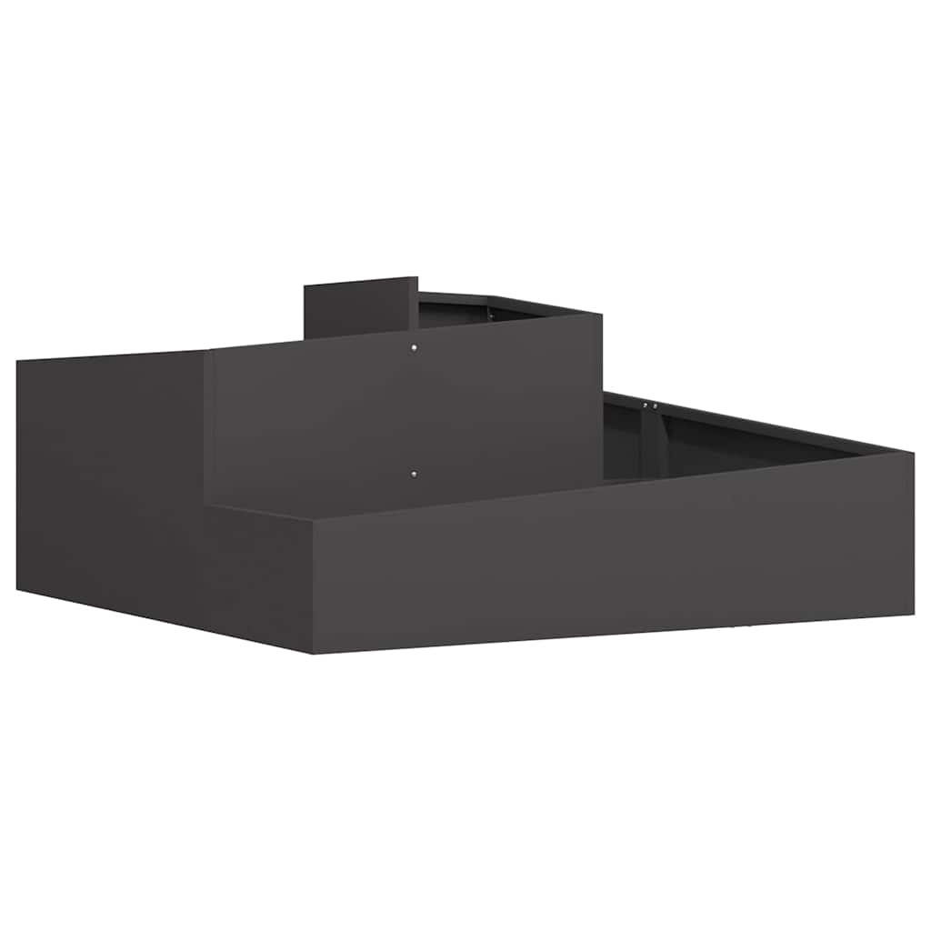 Vrtna saksija Crna 100 x 100 x 50 cm Čelična vrata