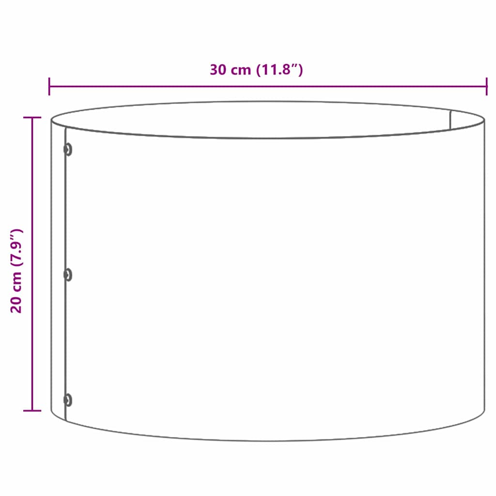 Prsten za saksiju 5 pcs Crna 30 x 30 x 20 cm Čelična vrata