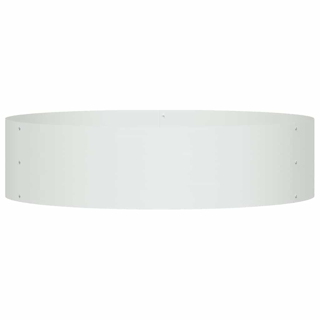 Prsten za saksiju Bijelo 80 x 80 x 20 cm Čelična vrata