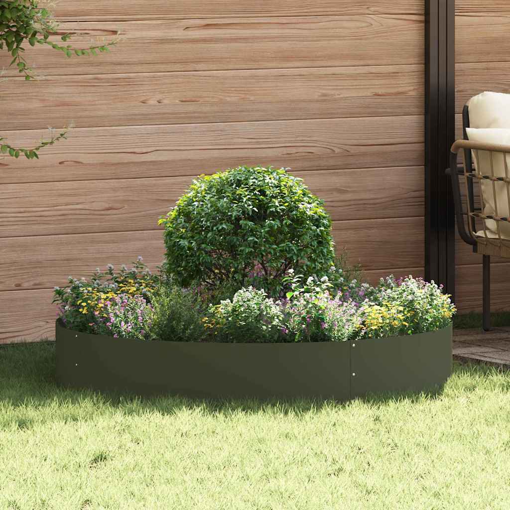 Prsten za saksiju 5 pcs Maslinasto zelena 120 x 120 x 20 cm