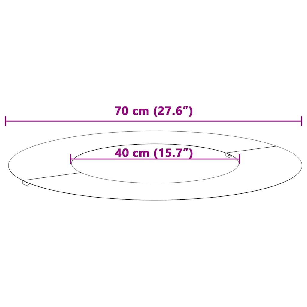 pogodno za ravni drveni prsten Bijelo Ø40 / 70 cm Čelik