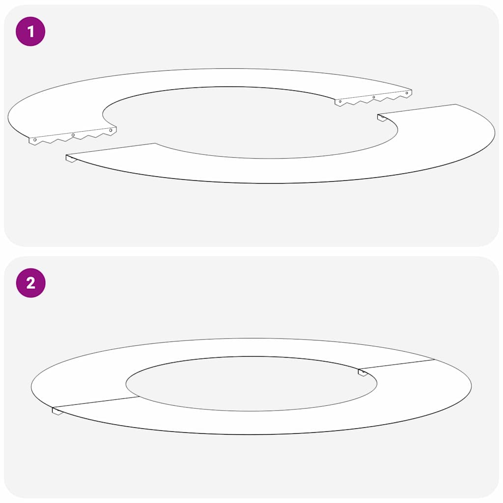 pogodno za ravne drvene prstenove 5 pcs Srebrno Ø40 / 70 cm