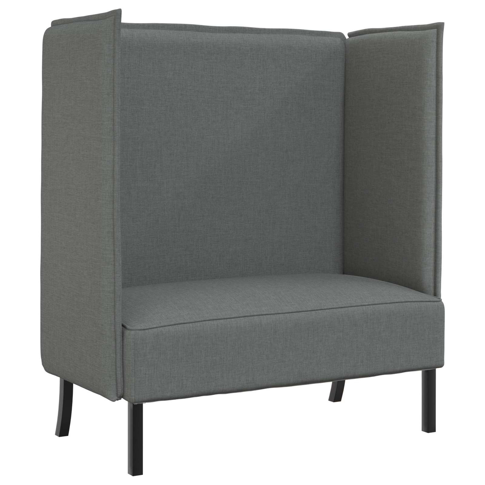 Sofa s visokim naslonom 101cm Tamno siva tkanina