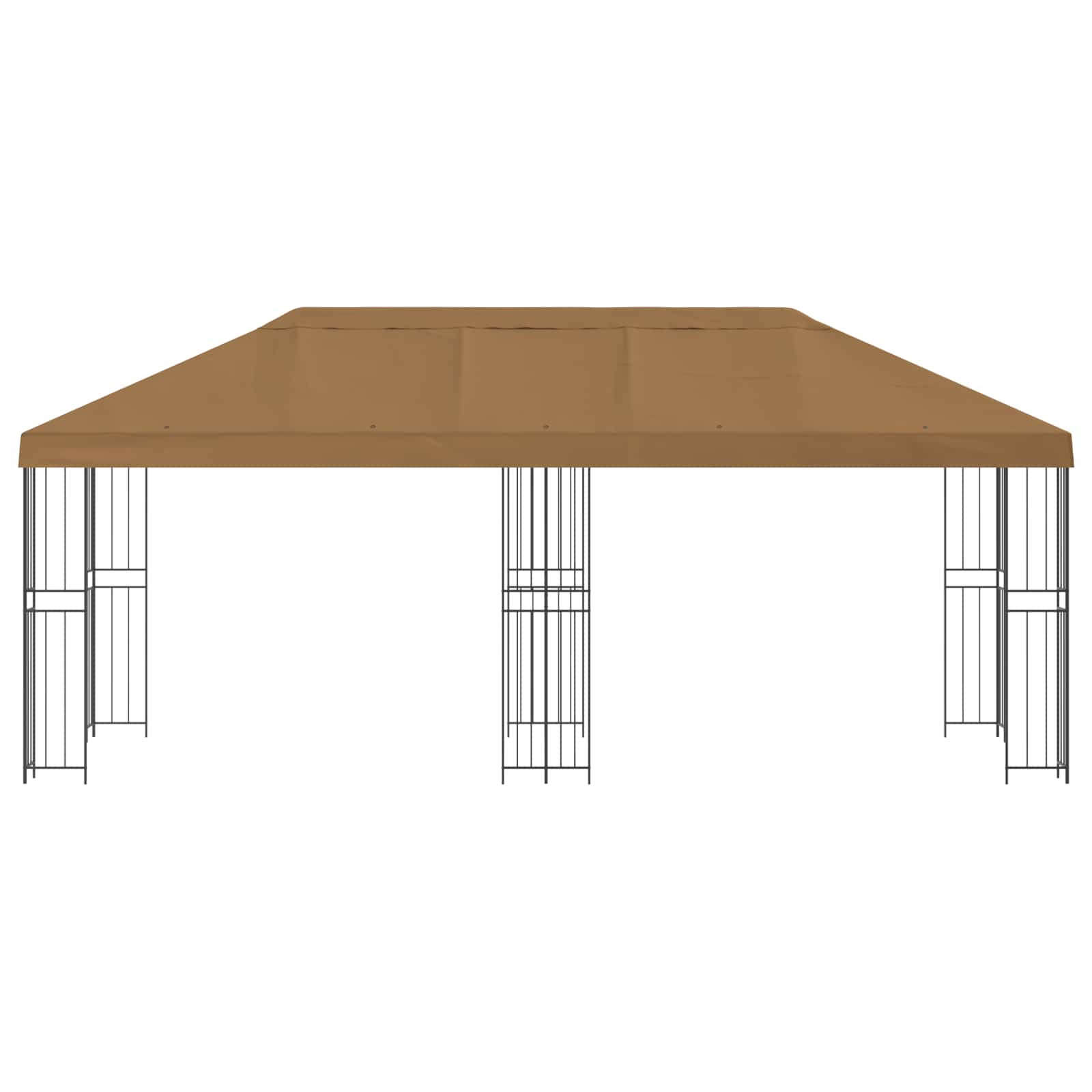 Paviljon s bočnim stranama 6 x 3 m Bež Poliester i čelik 190