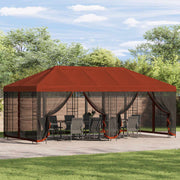 Paviljon s bočnim stranama 6 x 3 m Terakota Poliester i čelik