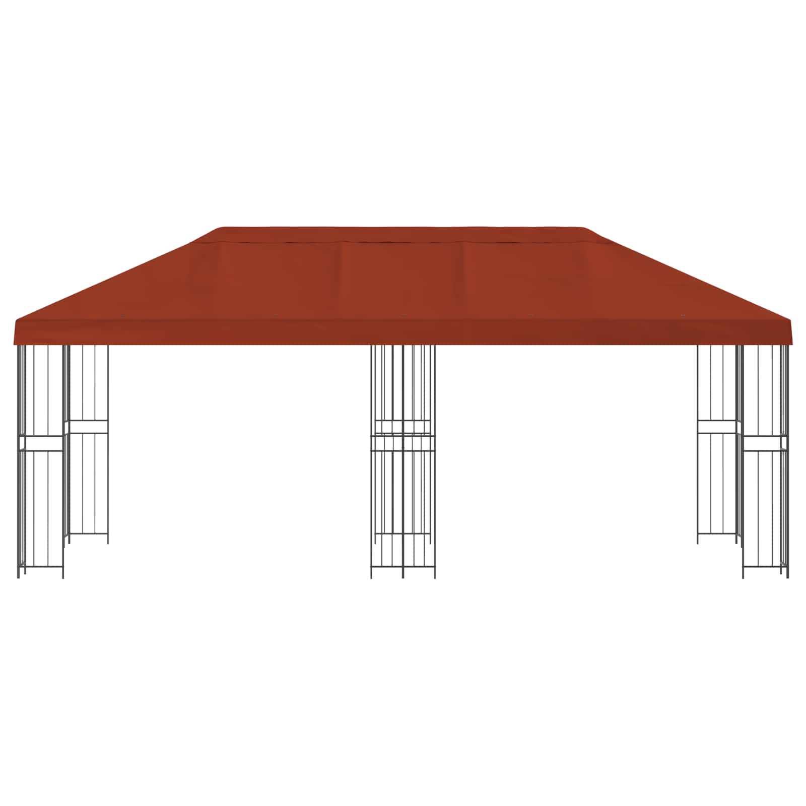Paviljon s bočnim stranama 6 x 3 m Terakota Poliester i čelik