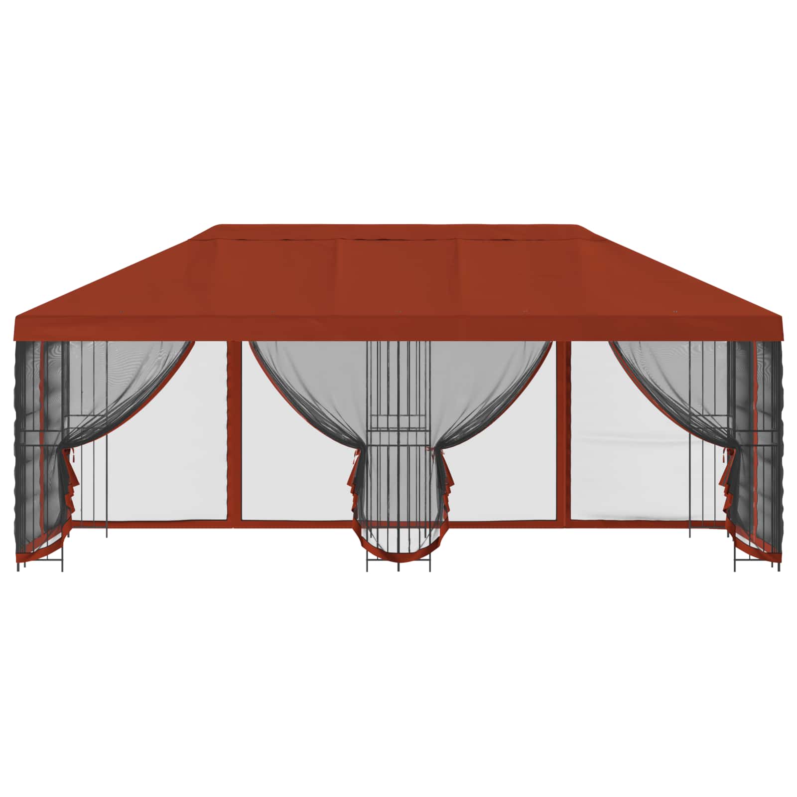 Paviljon s bočnim stranama 6 x 3 m Terakota Poliester i čelik