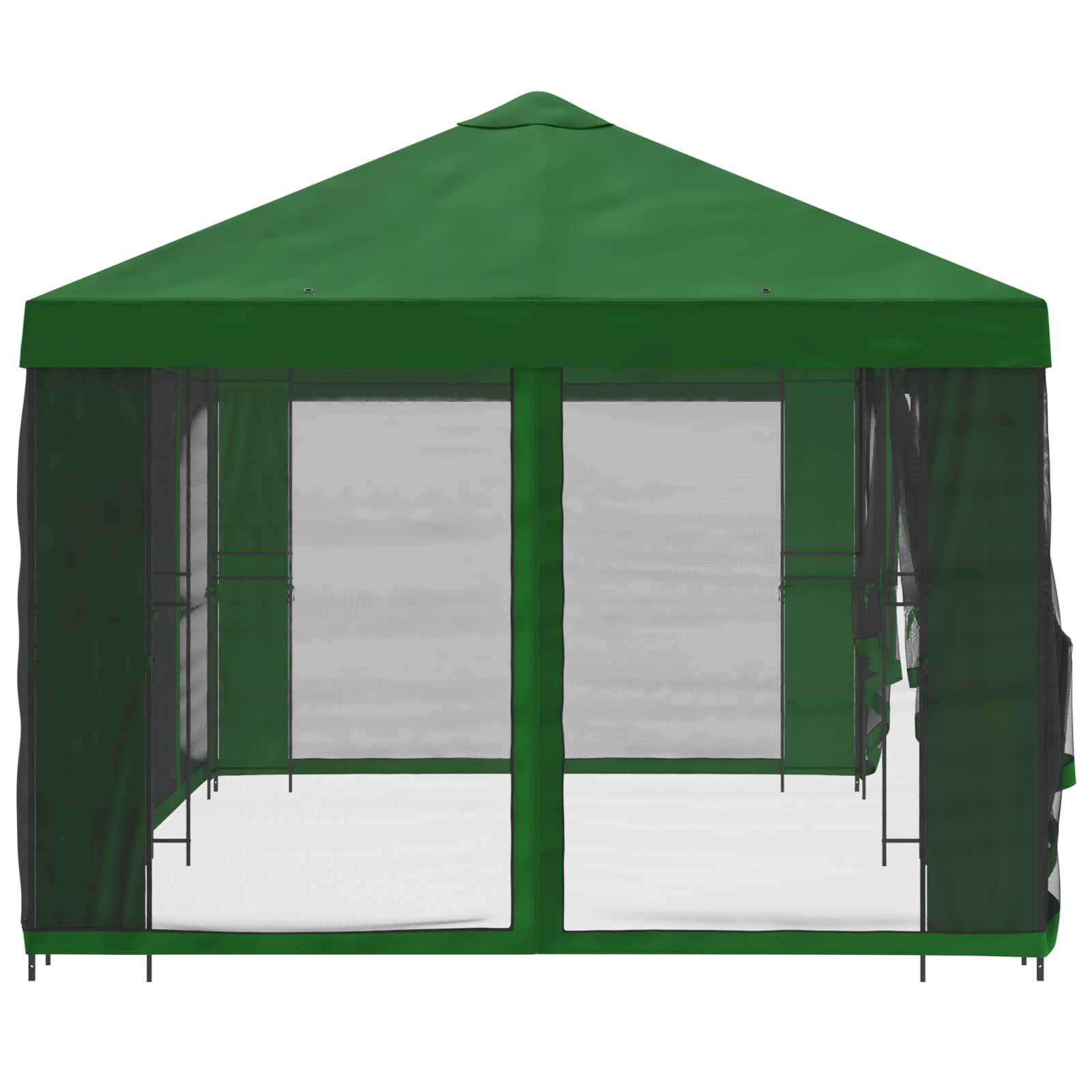 Paviljon s bočnim stranama 6 x 3 m Zelena Poliester i čelik 190
