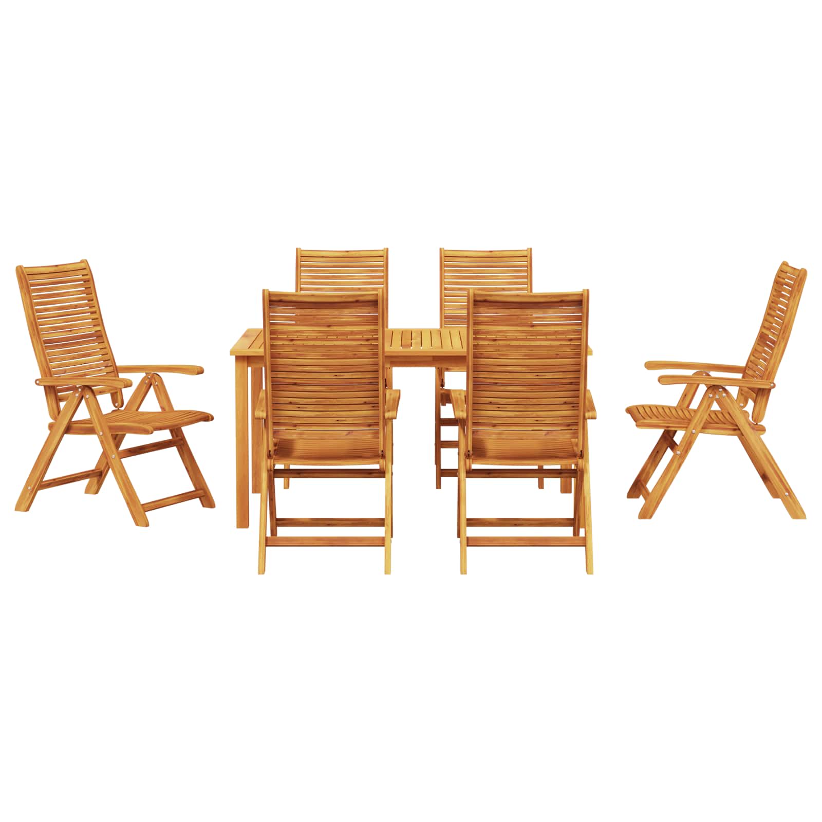 Vrtni set za objed 7 pcs Smeđa Čvrsto drvo akacije
