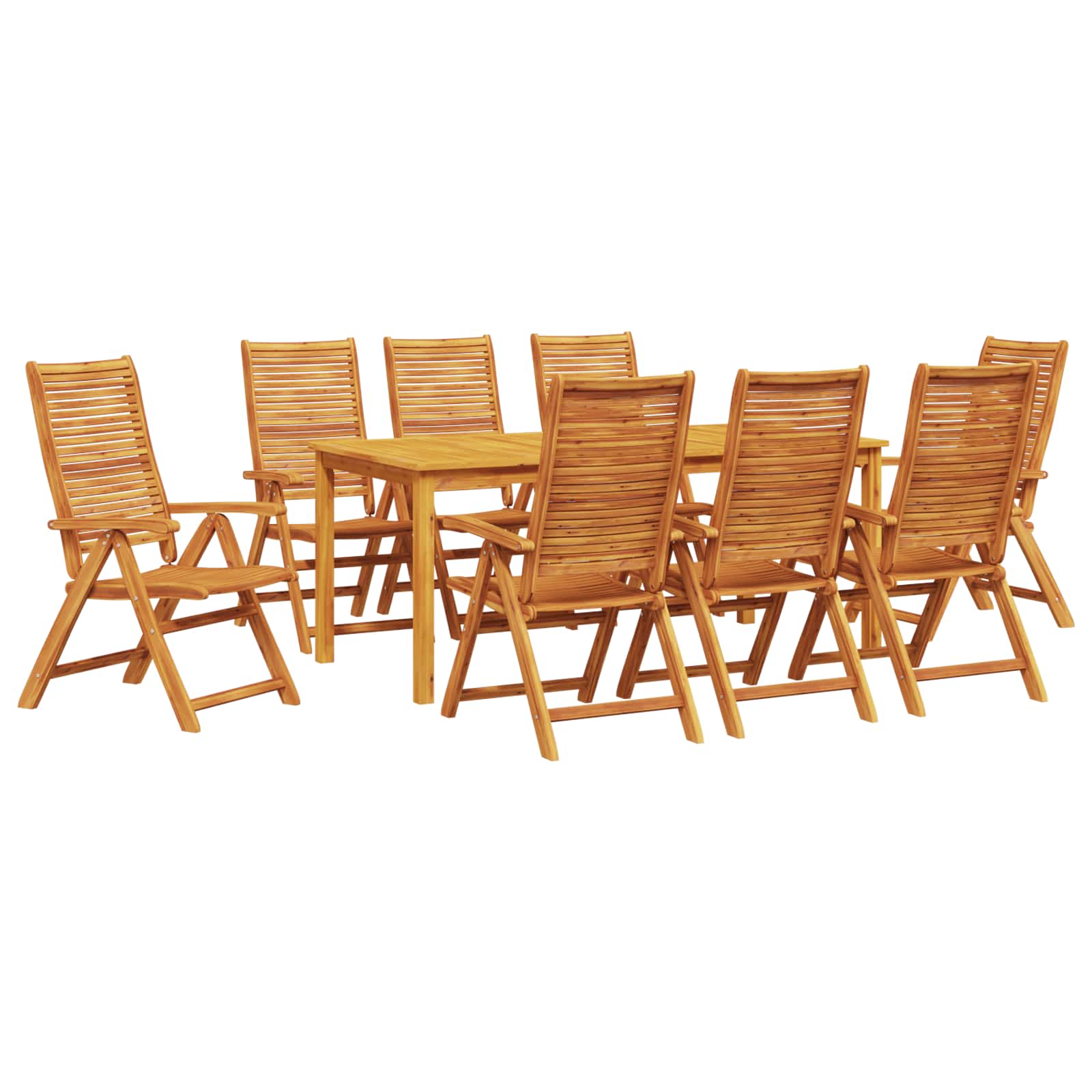 Vrtni set za objed 9 pcs Smeđa Čvrsto drvo akacije