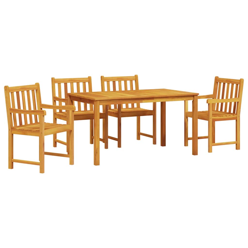 Vrtni set za objed 5 kom. Smeđa Čvrsto drvo akacije 140 x 80 x 74 cm
