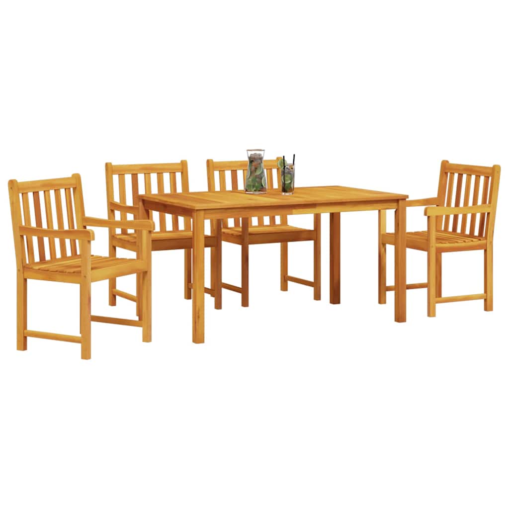 Vrtni set za objed 5 kom. Smeđa Čvrsto drvo akacije 140 x 80 x 74 cm
