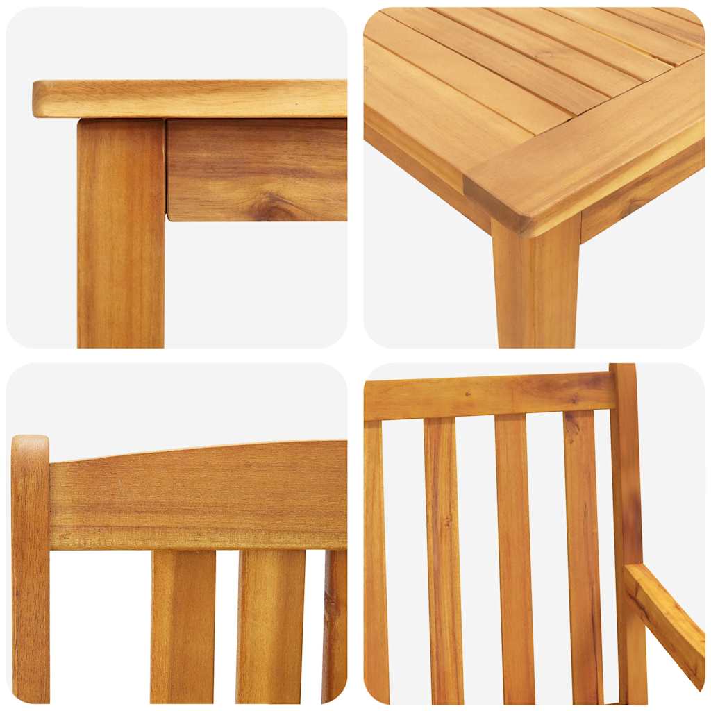 Vrtni set za objed 5 pcs Smeđa Čvrsto drvo akacije