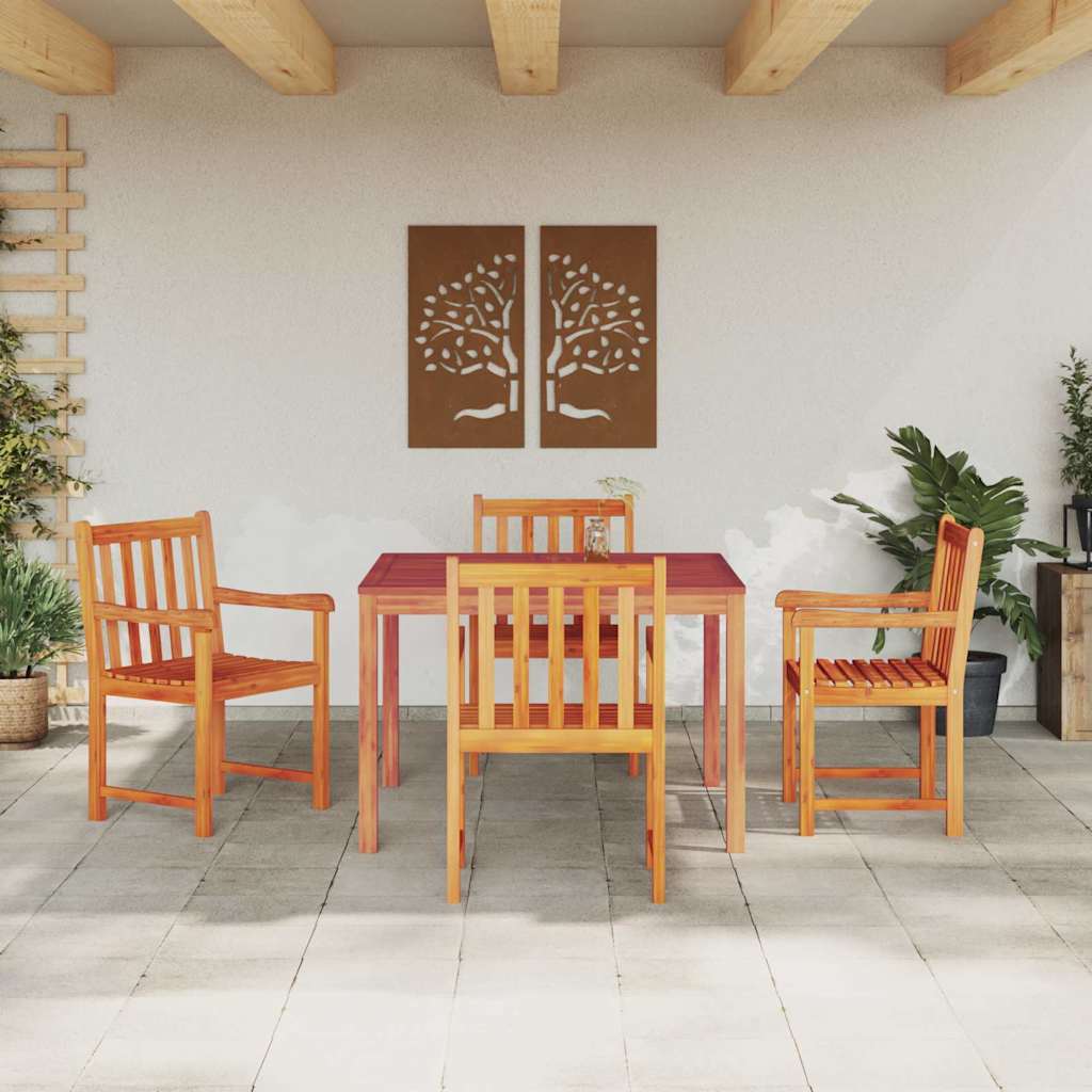 Vrtni set za objed 5 pcs Smeđa Čvrsto drvo akacije