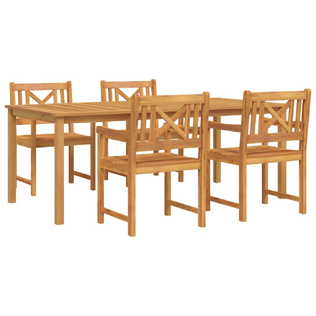 Vrtni set za objed 5 pcs Smeđa Čvrsto drvo akacije