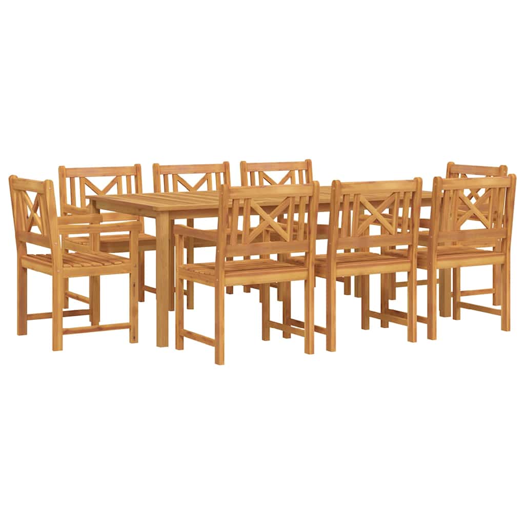 Vrtni set za objed 9 pcs Smeđa Čvrsto drvo akacije