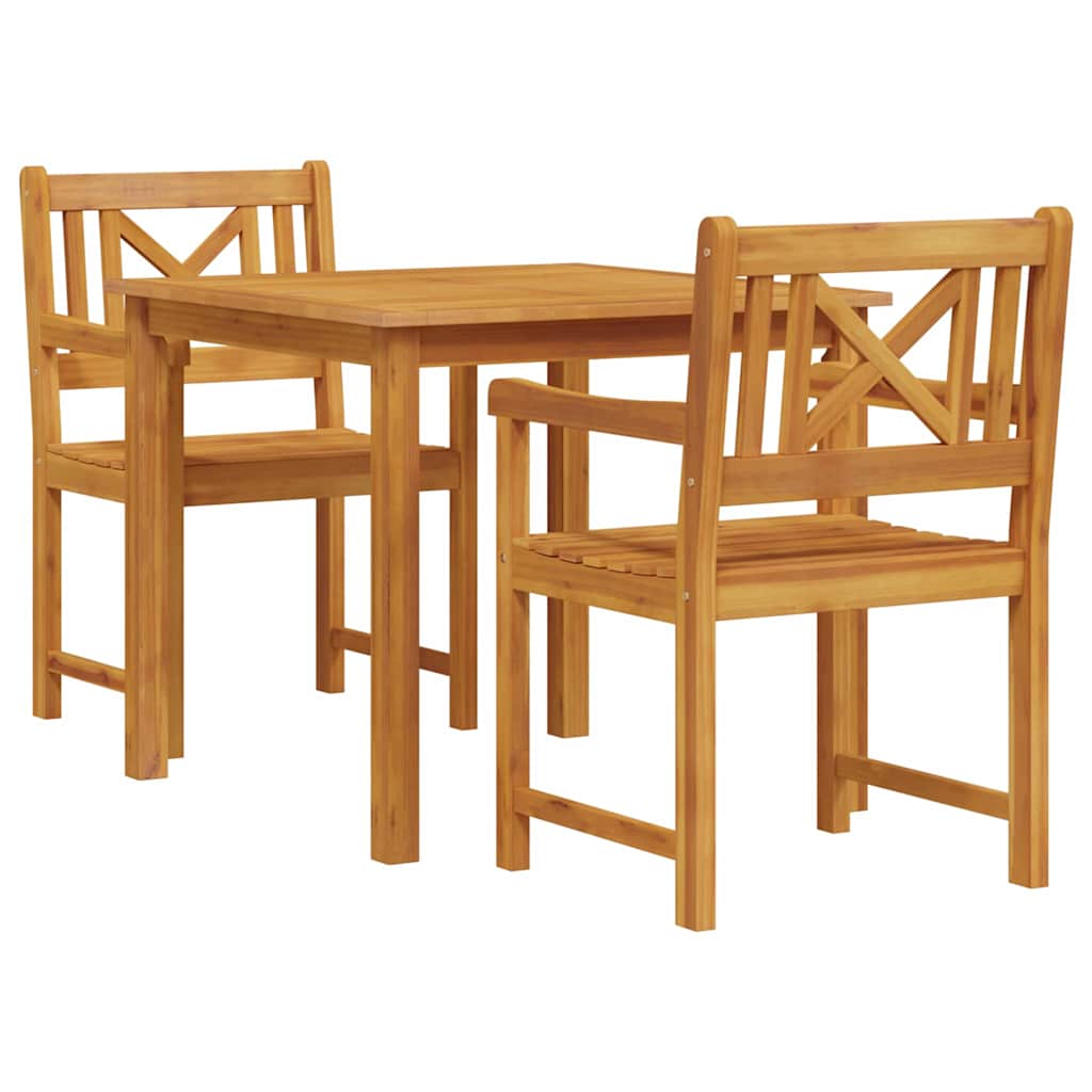 Vrtni set za objed 3 pcs Smeđa Čvrsto drvo akacije