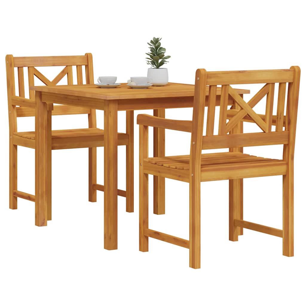 Vrtni set za objed 3 pcs Smeđa Čvrsto drvo akacije