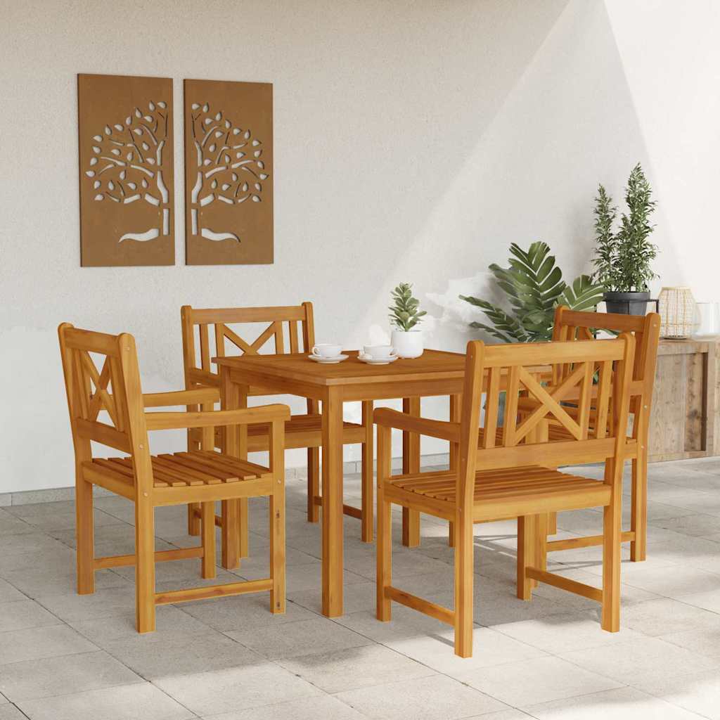Vrtni set za objed 5 pcs Smeđa Čvrsto drvo akacije