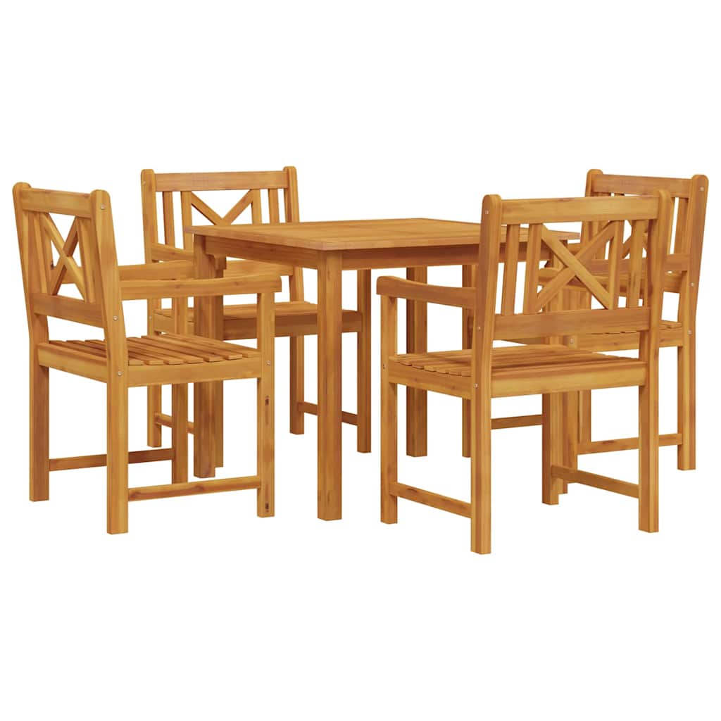 Vrtni set za objed 5 pcs Smeđa Čvrsto drvo akacije
