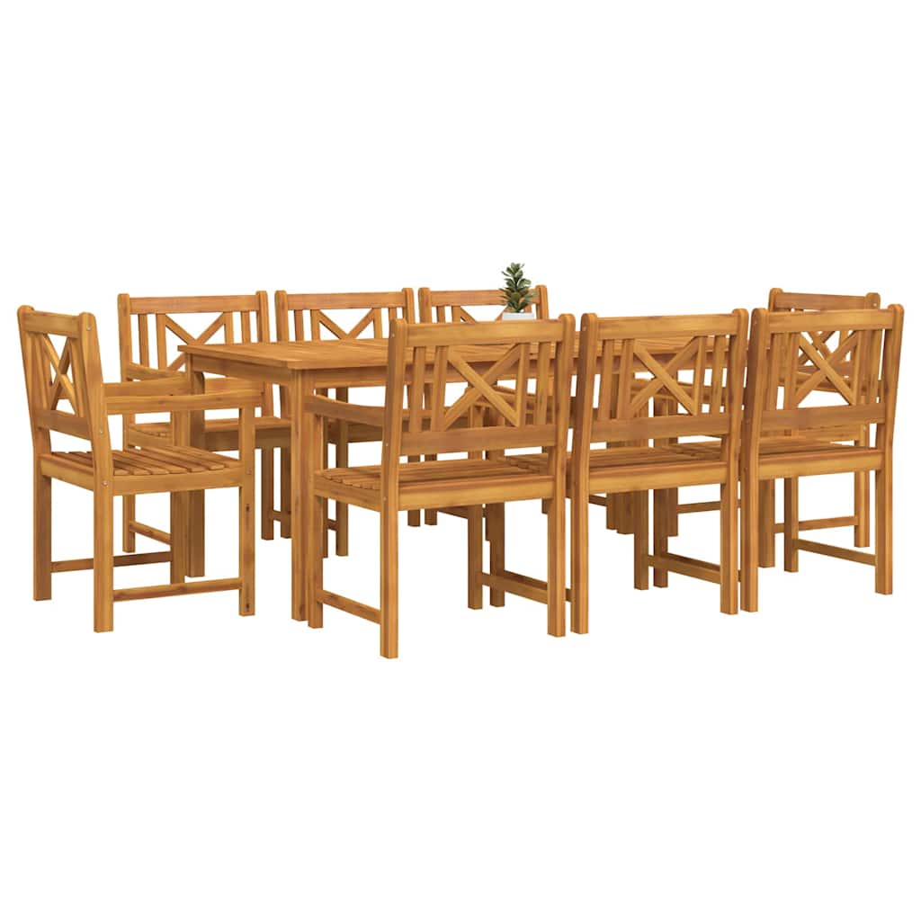 Vrtni set za objed 9 pcs Smeđa Čvrsto drvo akacije